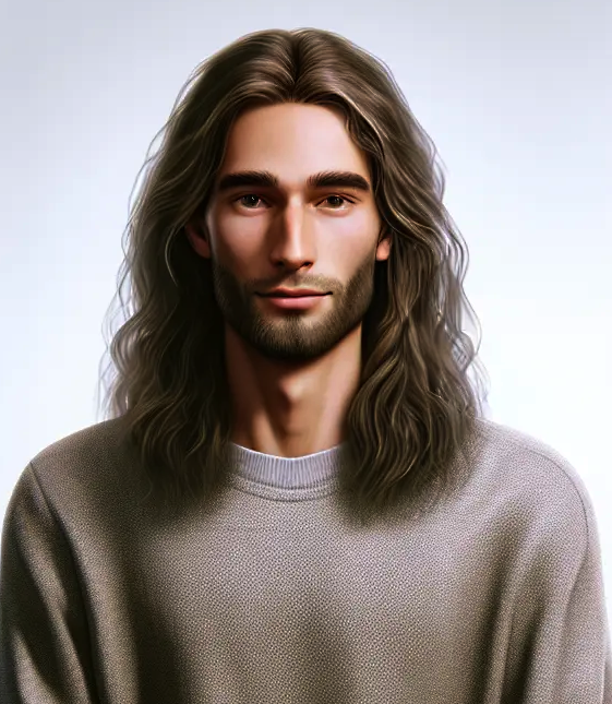 Levi a computer programmer with long hair.